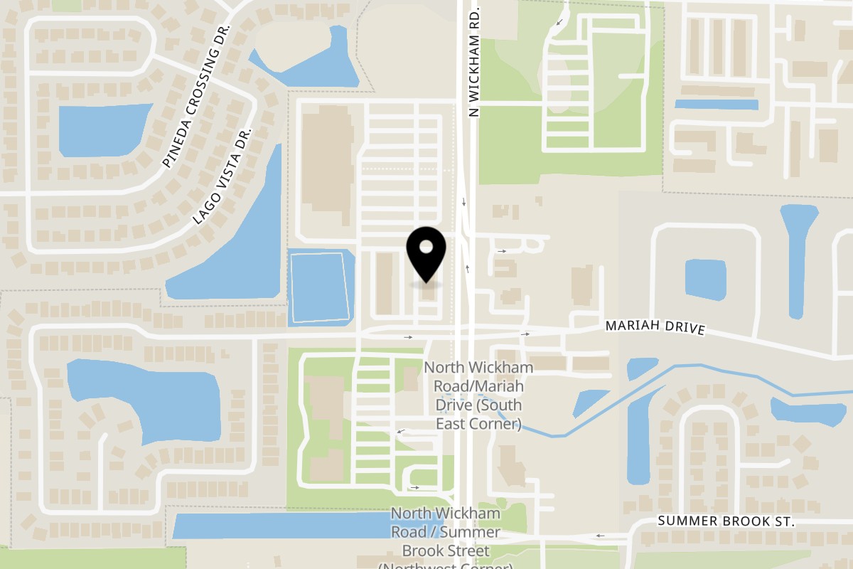 Map showing the location of Manny's Cucina Napoletana on 4980 N Wickham Rd suite 103 in Melbourne